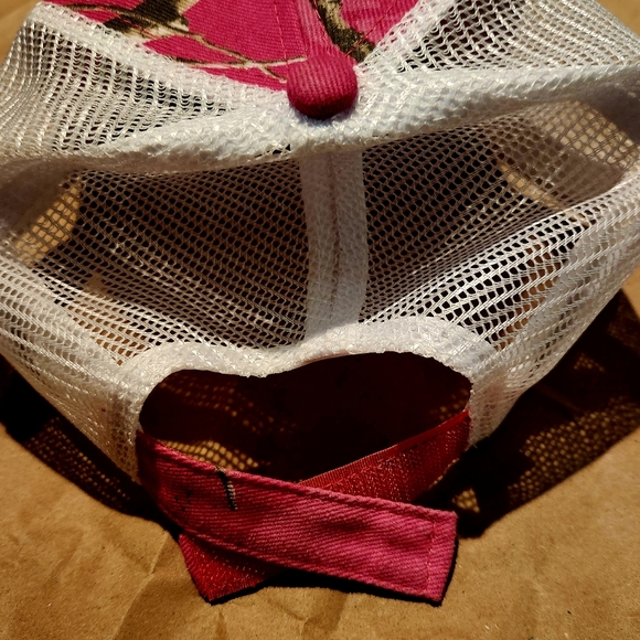 Santa Cruz Mountains Pink Camo cap, trucker style vented mesh back, velcro OS. - Picture 9 of 10